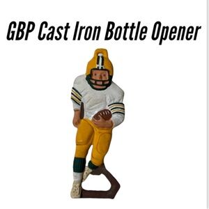 Russ Topper Poppers Hand Painted Green Bay Packers Cast Iron Bottle Opener 1997